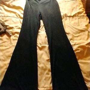 Black faux courderoy flare leggings